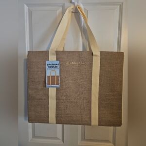 Jute And Yellow Shopping Cooler Bag